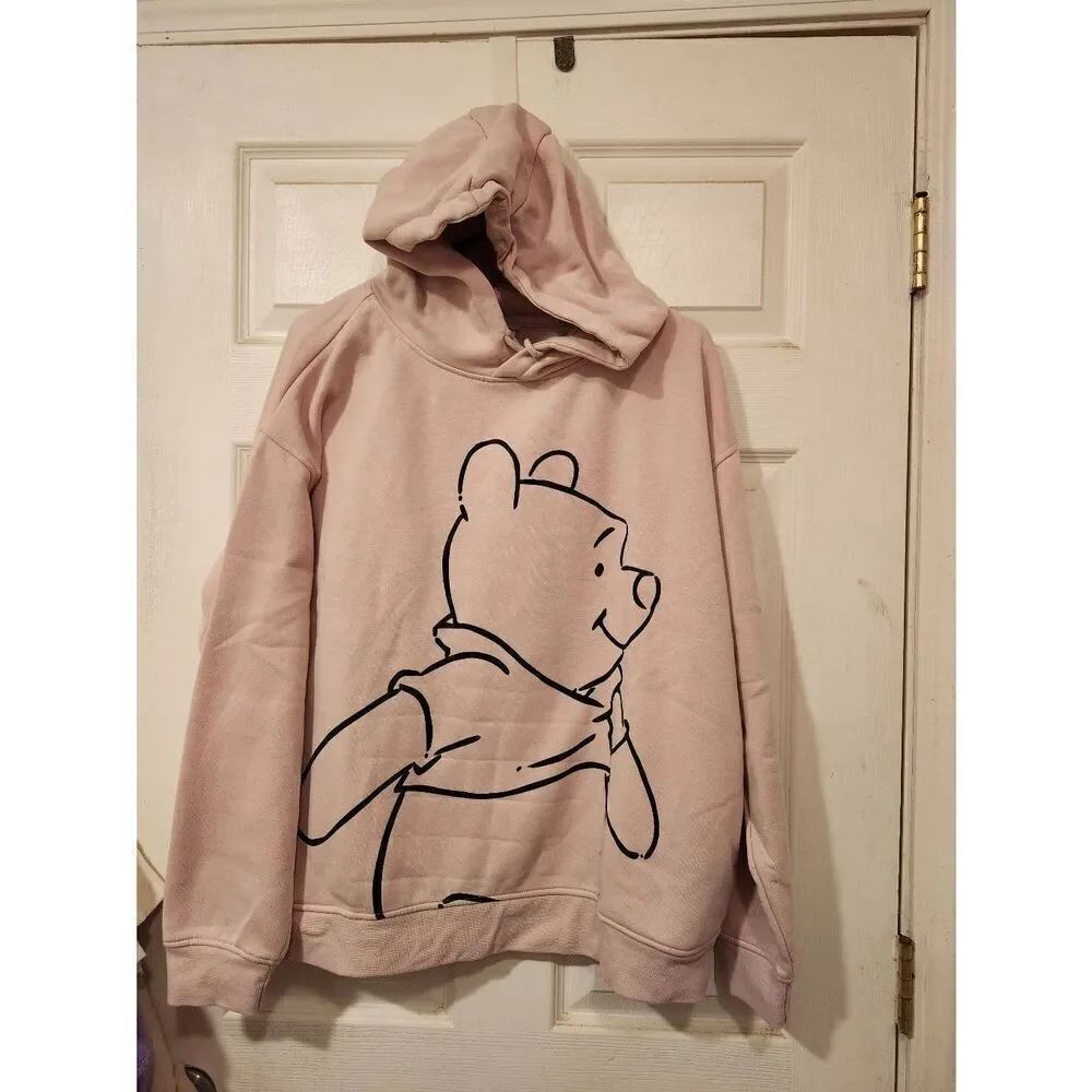 Disney Light Pink Winnie The Pooh Hoodie With Side Pockets XL